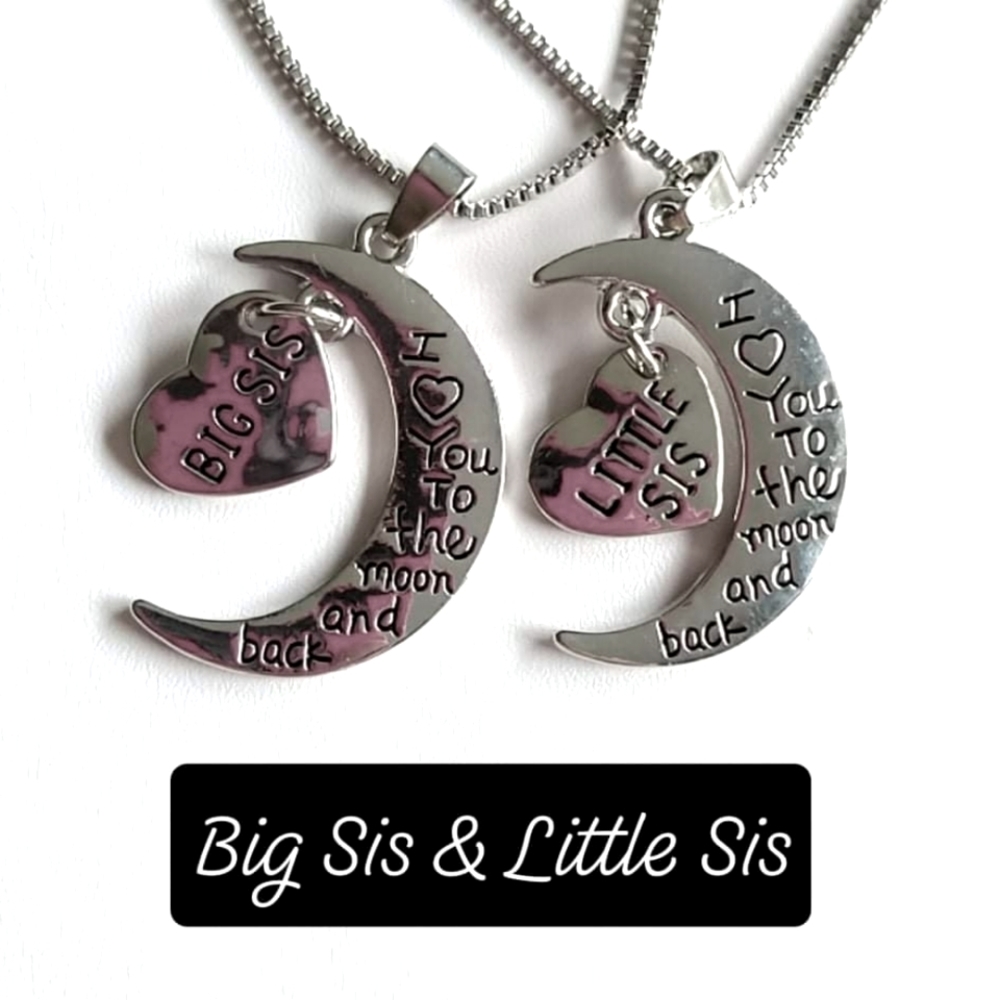 "To The Moon And Back" Sister Necklaces - Picture 2 of 4